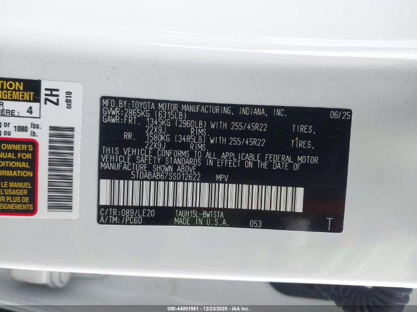 2025 Lexus TX 500h - 5TDABAB67SS012622