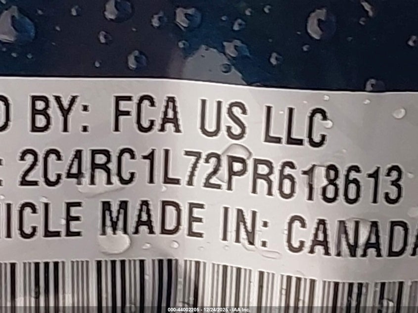 VIN 2C4RC1L72PR618613 2023 CHRYSLER PACIFICA HYBRID TOURING L