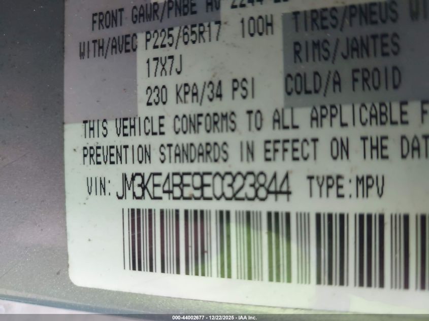 2014 Mazda Cx-5 Sport VIN: JM3KE4BE9E0323844 Lot: 44002677