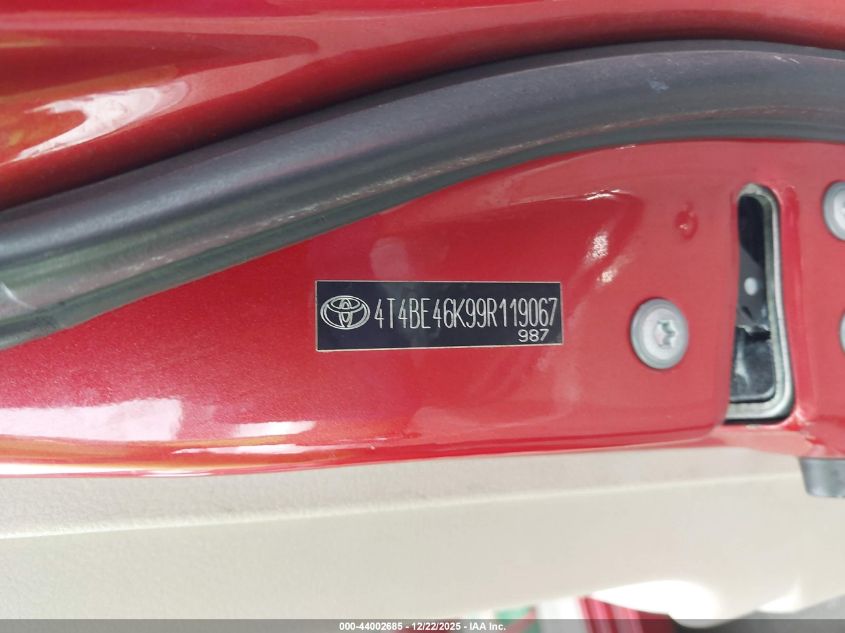 2009 Toyota Camry Le VIN: 4T4BE46K99R119067 Lot: 44002685