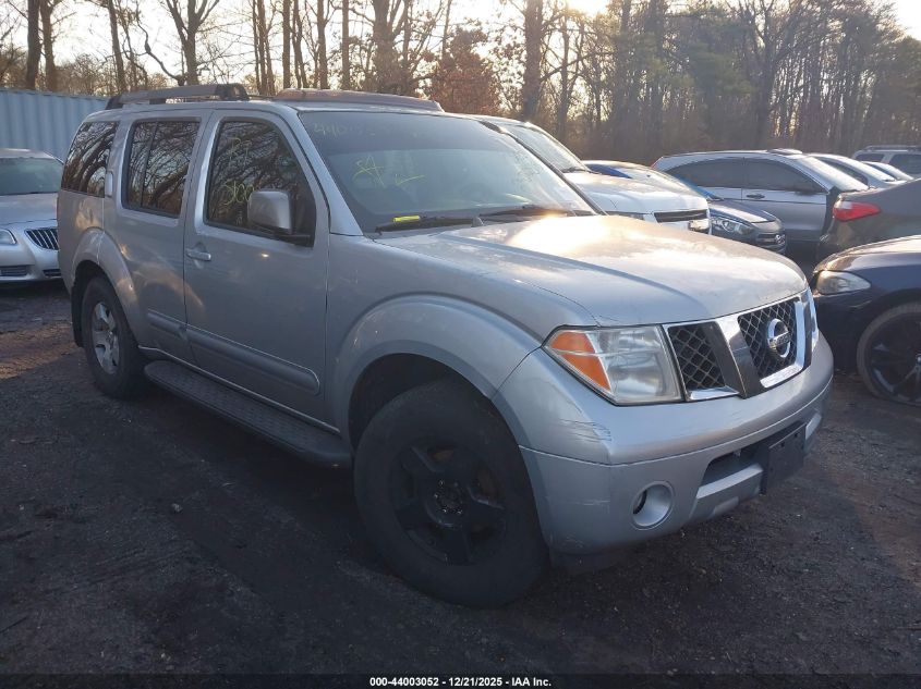 2005 Nissan Pathfinder Le VIN: 5N1AR18W65C760332 Lot: 44003052
