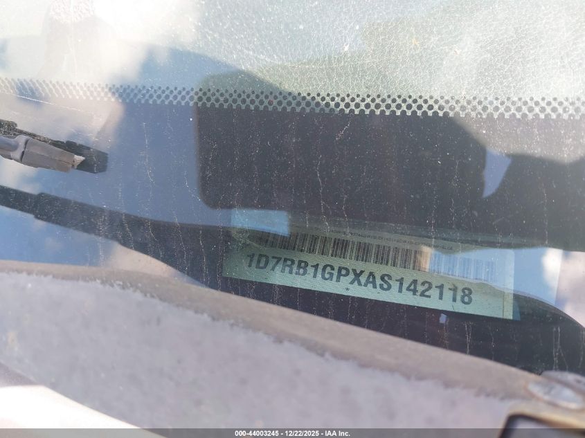 2010 Dodge Ram 1500 St VIN: 1D7RB1GPXAS142118 Lot: 44003245
