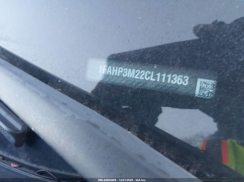 2012 Ford Focus Sel VIN: 1FAHP3M22CL111363 Lot: 44003555