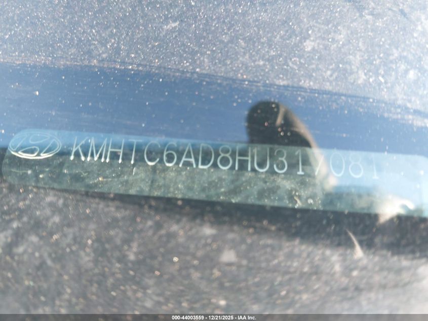 2017 Hyundai Veloster VIN: KMHTC6AD8HU317081 Lot: 44003559