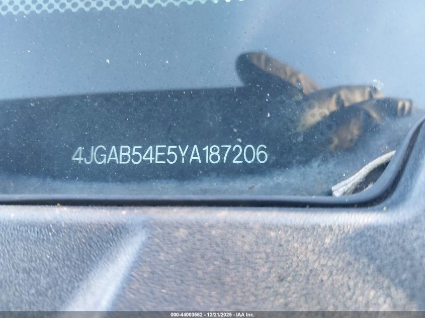 2000 Mercedes-Benz Ml 320 VIN: 4JGAB54E5YA187206 Lot: 44003562