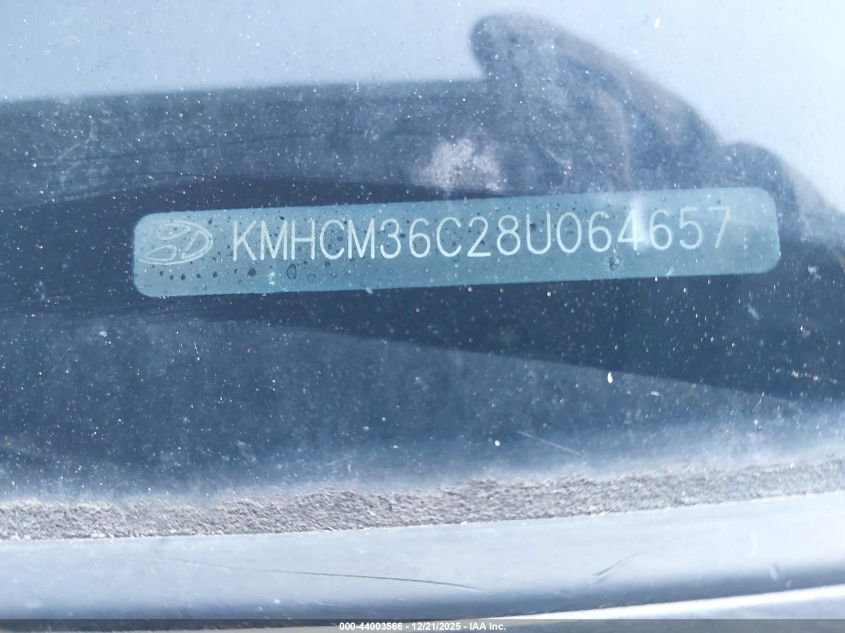 2008 Hyundai Accent Gs VIN: KMHCM36C28U064657 Lot: 44003566