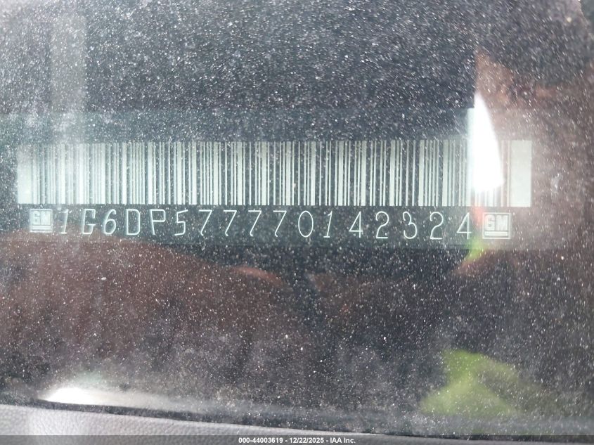 2007 Cadillac Cts Standard VIN: 1G6DP577770142324 Lot: 44003619