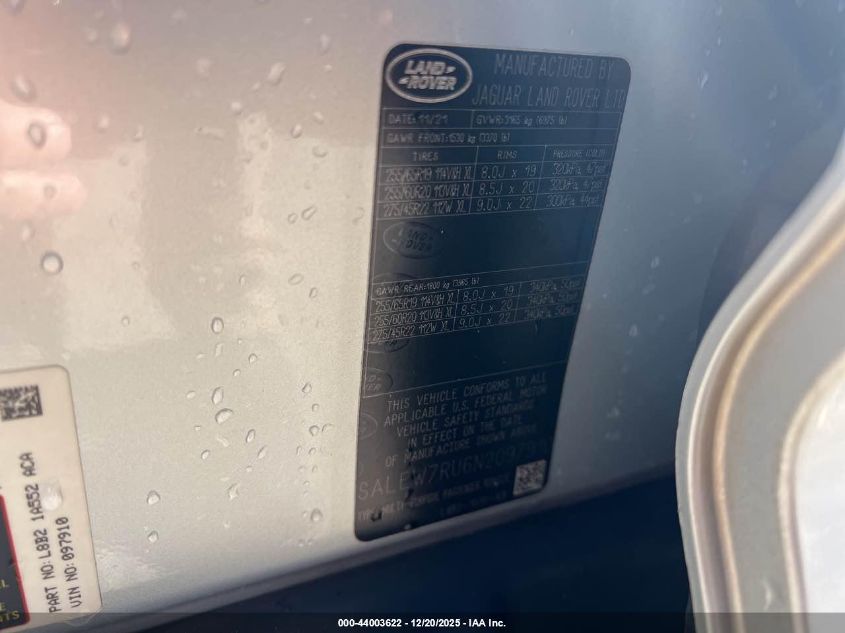 2022 Land Rover Defender - SALEW7RU6N2097910