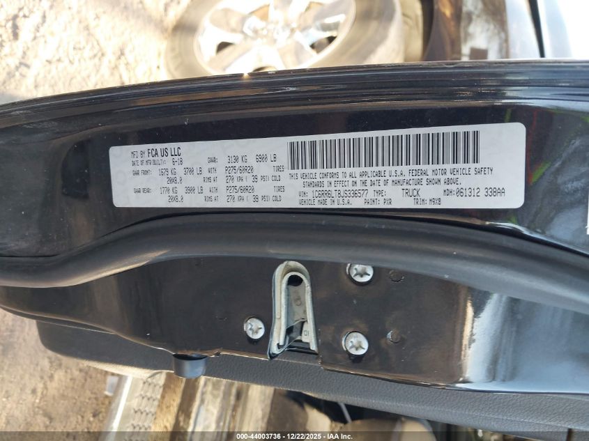 2018 Ram 1500 Big Horn 4X2 5'7 Box VIN: 1C6RR6LT8JS336577 Lot: 44003736