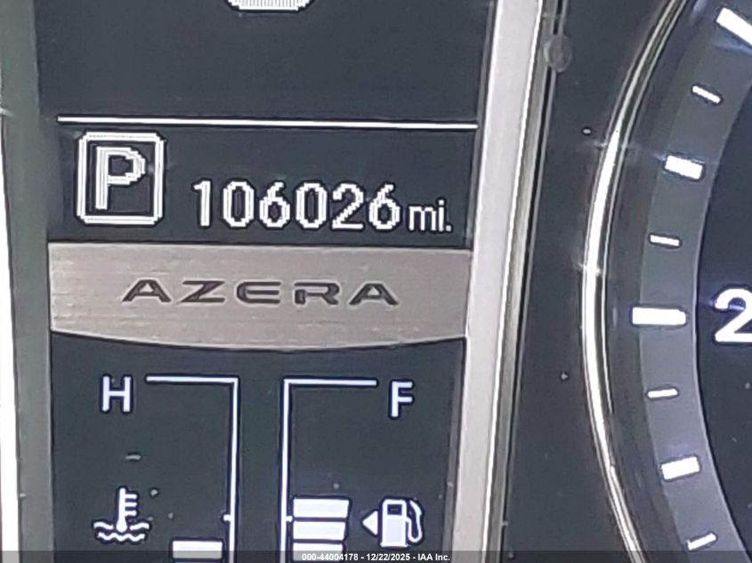 2013 Hyundai Azera VIN: KMHFH4JG7DA251728 Lot: 44004178