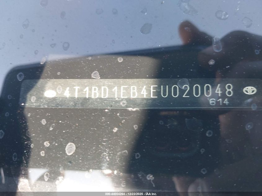 2014 Toyota Avalon Hybrid Xle Premium VIN: 4T1BD1EB4EU020048 Lot: 44004264