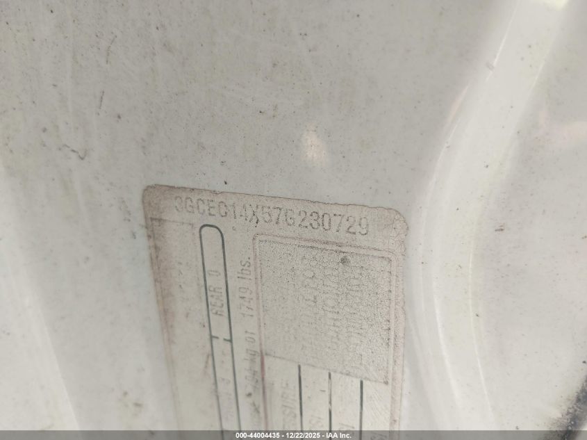 2007 Chevrolet Silverado 1500 Classic Work Truck VIN: 3GCEC14X57G230729 Lot: 44004435