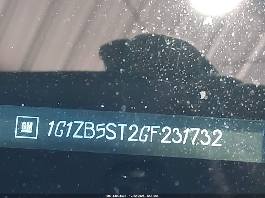2016 Chevrolet Malibu Ls VIN: 1G1ZB5ST2GF231732 Lot: 44004436