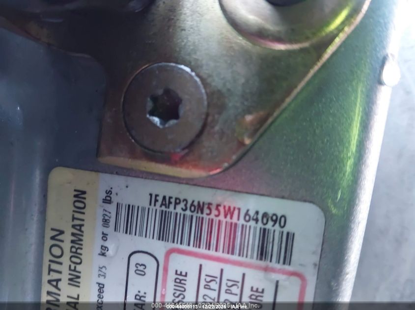 2005 Ford Focus Zxw VIN: 1FAFP36N55W164090 Lot: 44005113