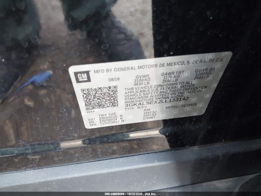 2020 GMC Terrain Fwd Denali VIN: 3GKALSEX2LL133142 Lot: 44005144