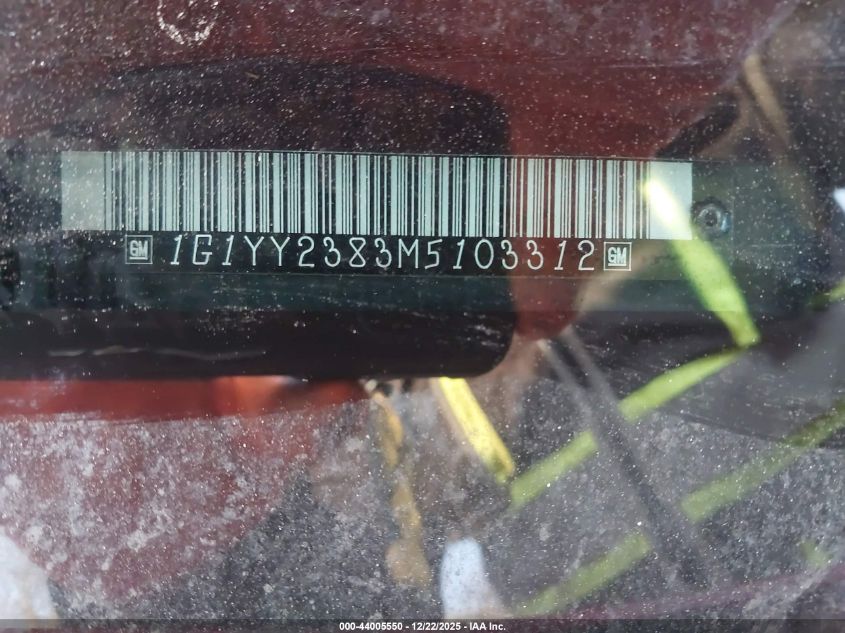 1991 Chevrolet Corvette VIN: 1G1YY2383M5103312 Lot: 44005550