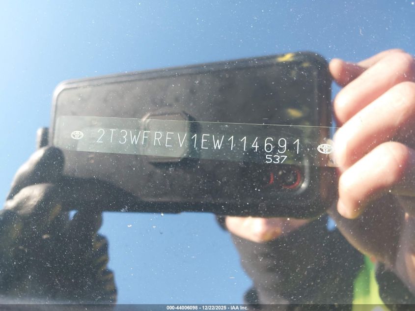 2014 Toyota Rav4 Xle VIN: 2T3WFREV1EW114691 Lot: 44006098