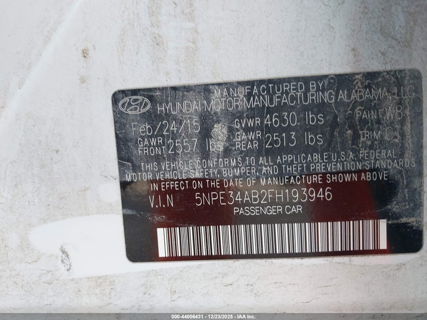 5NPE34AB2FH193946 | 2015 Hyundai Sonata Sport 2.0T