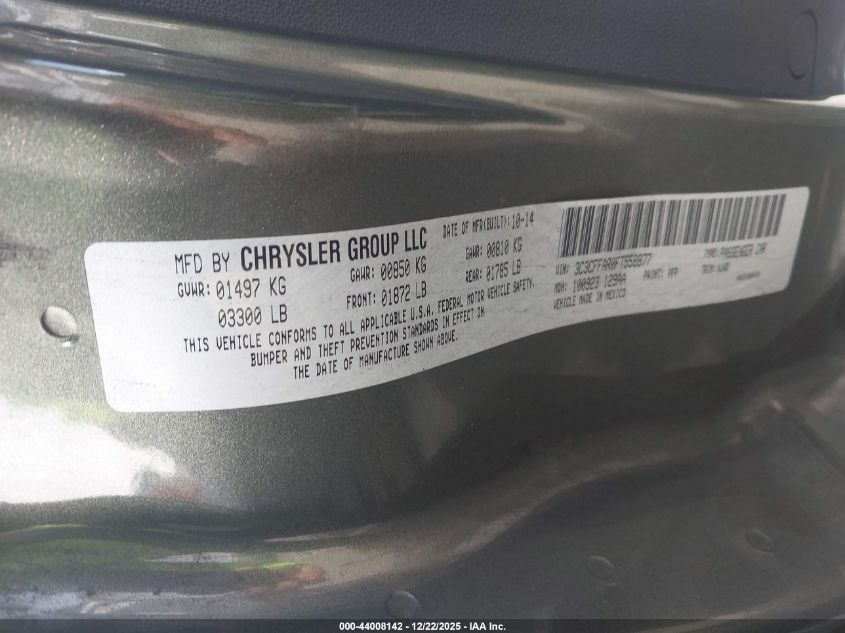 2015 Fiat 500 Pop VIN: 3C3CFFAR0FT558877 Lot: 44008142