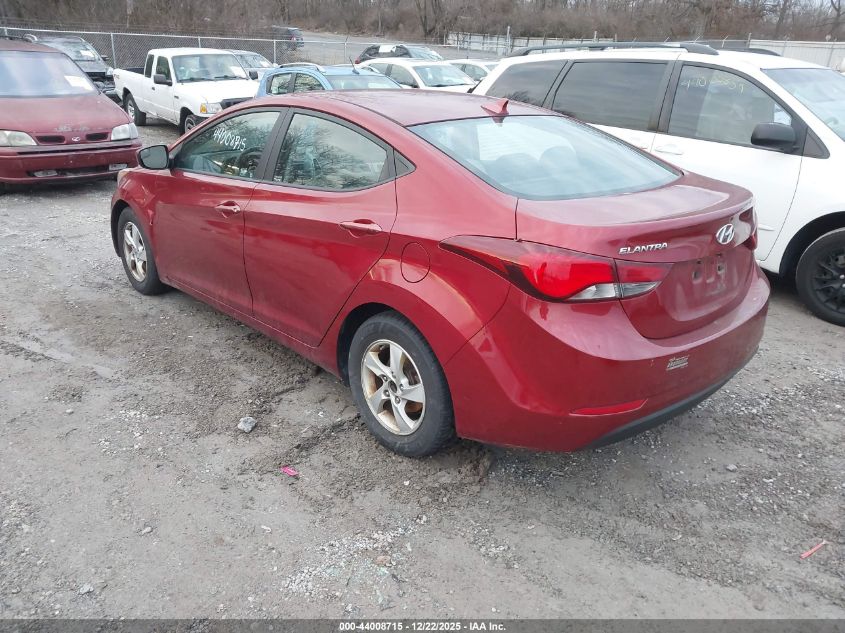 2015 Hyundai Elantra Se VIN: 5NPDH4AE7FH582444 Lot: 44008715