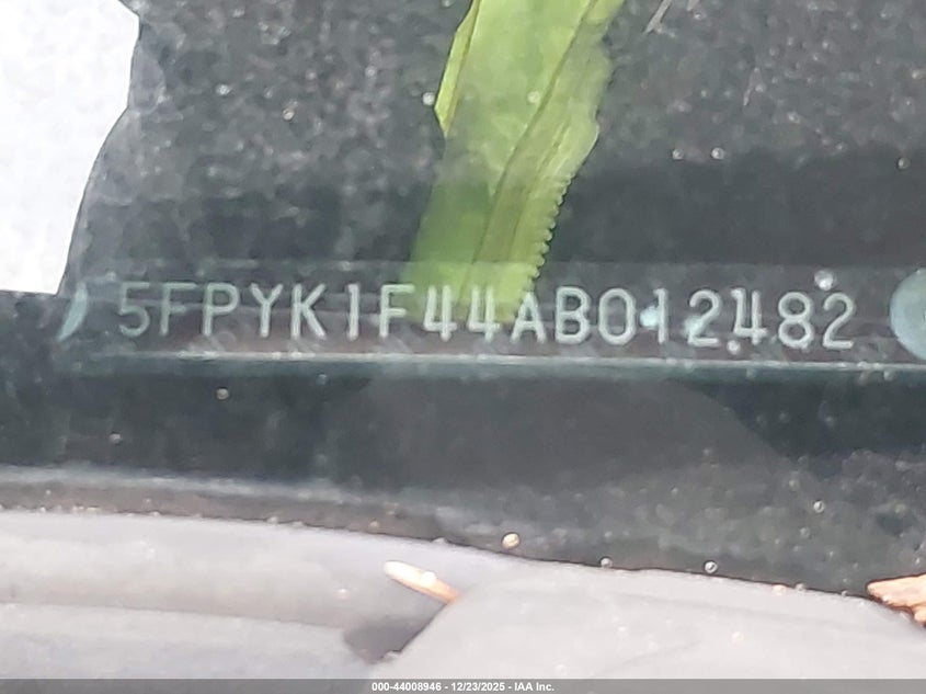 2010 Honda Ridgeline Rts VIN: 5FPYK1F44AB012482 Lot: 44008946