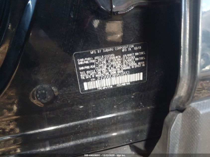 2019 Subaru Forester Premium VIN: JF2SKAGC8KH518551 Lot: 44009091