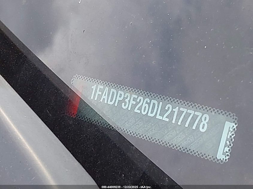 2013 Ford Focus Se VIN: 1FADP3F26DL217778 Lot: 44009239