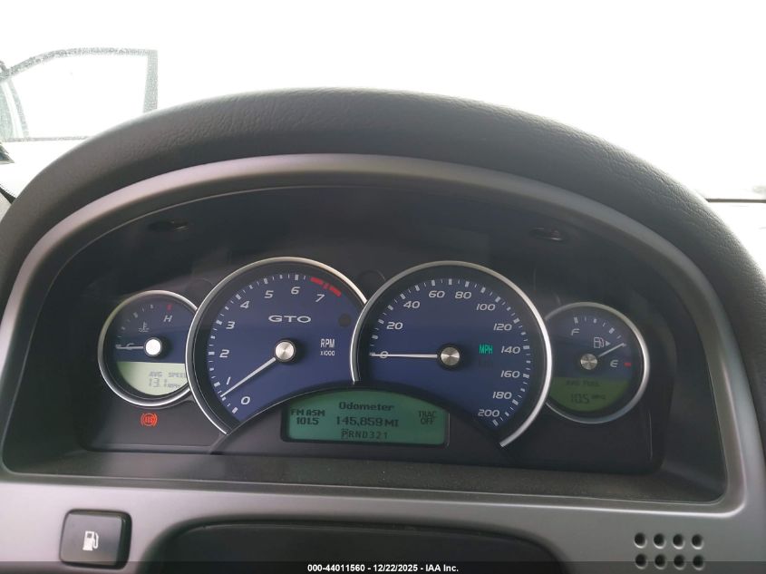 2006 Pontiac Gto VIN: 6G2VX12U06L550000 Lot: 44011560