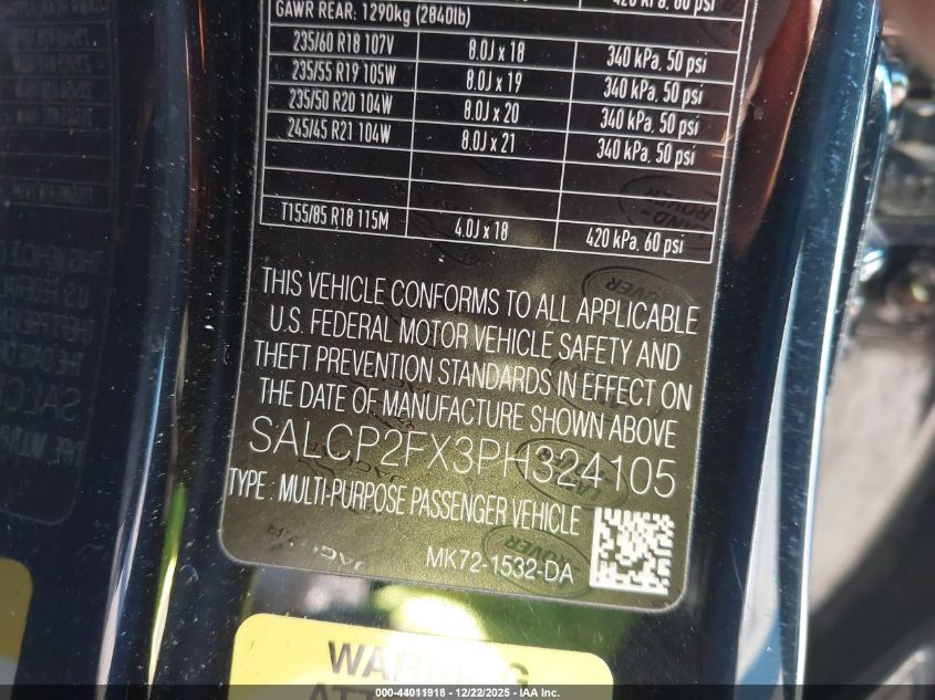 2023 Land Rover Discovery Sport Se VIN: SALCP2FX3PH324105 Lot: 44011918