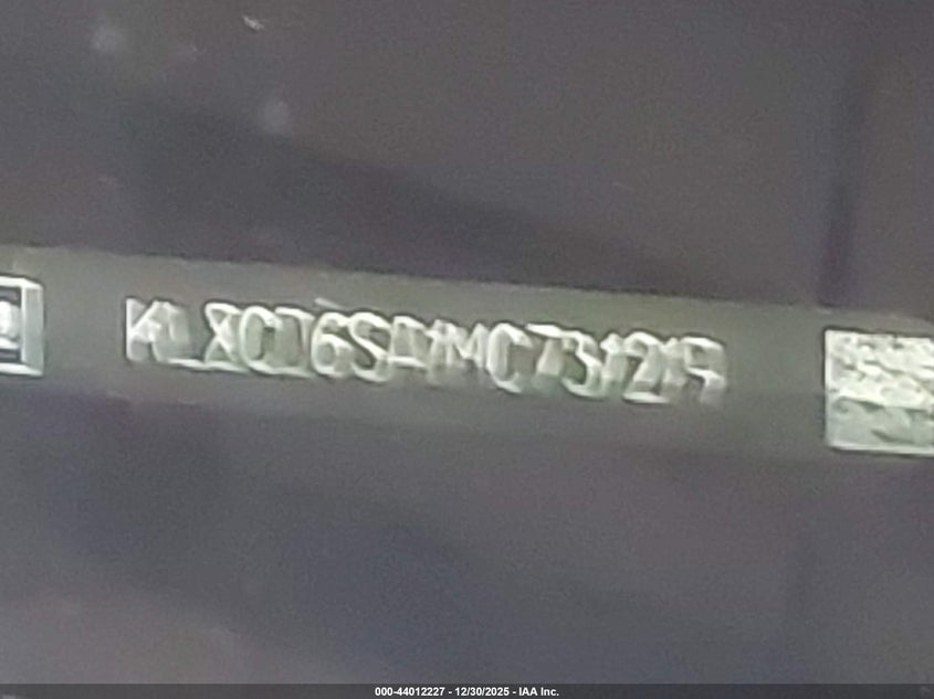 2021 Chevrolet Spark Fwd 1Lt Automatic VIN: KL8CD6SA1MC731219 Lot: 44012227