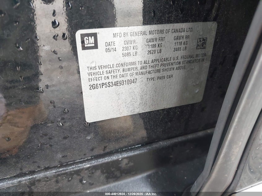 2014 Cadillac Xts Premium VIN: 2G61P5S34E9310947 Lot: 44012924