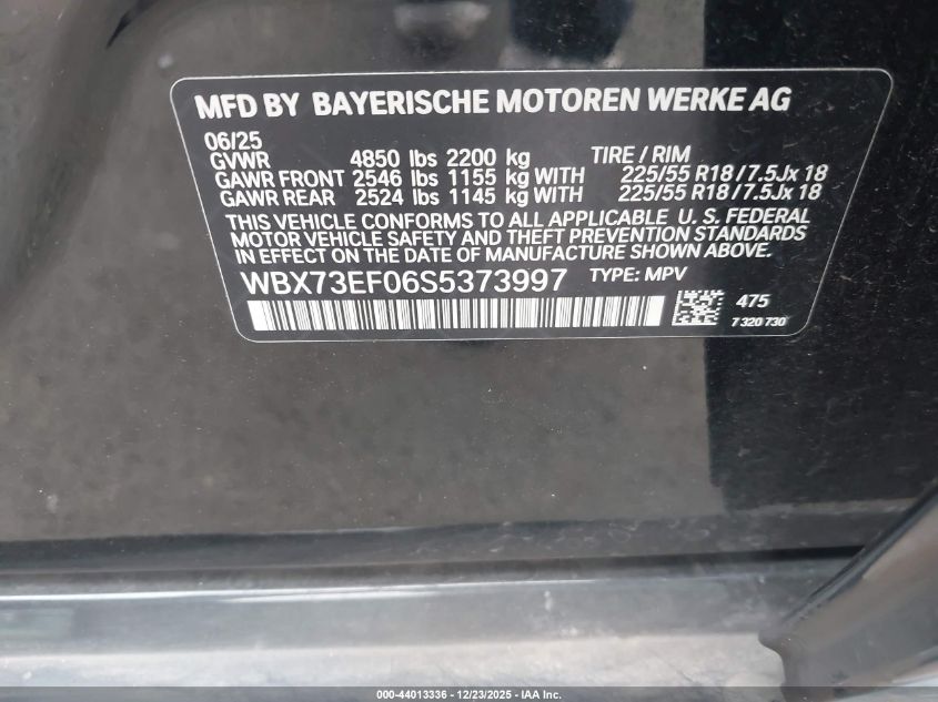 2025 BMW X1 - WBX73EF06S5373997