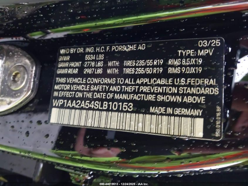 2025 Porsche Macan - WP1AA2A54SLB10153
