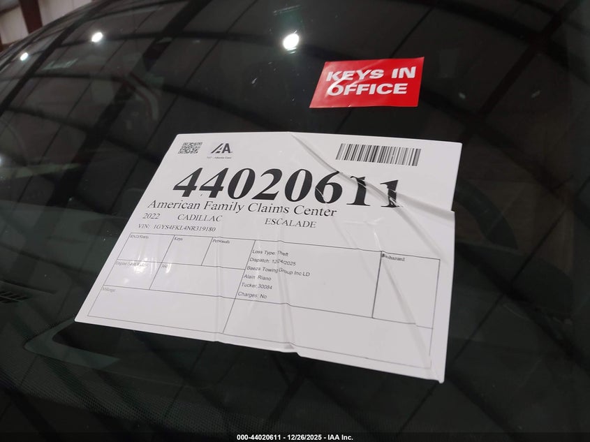 2022 Cadillac Escalade 4Wd Sport VIN: 1GYS4FKL4NR319180 Lot: 44020611