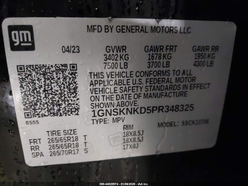 2023 Chevrolet Tahoe - 1GNSKNKD5PR348325