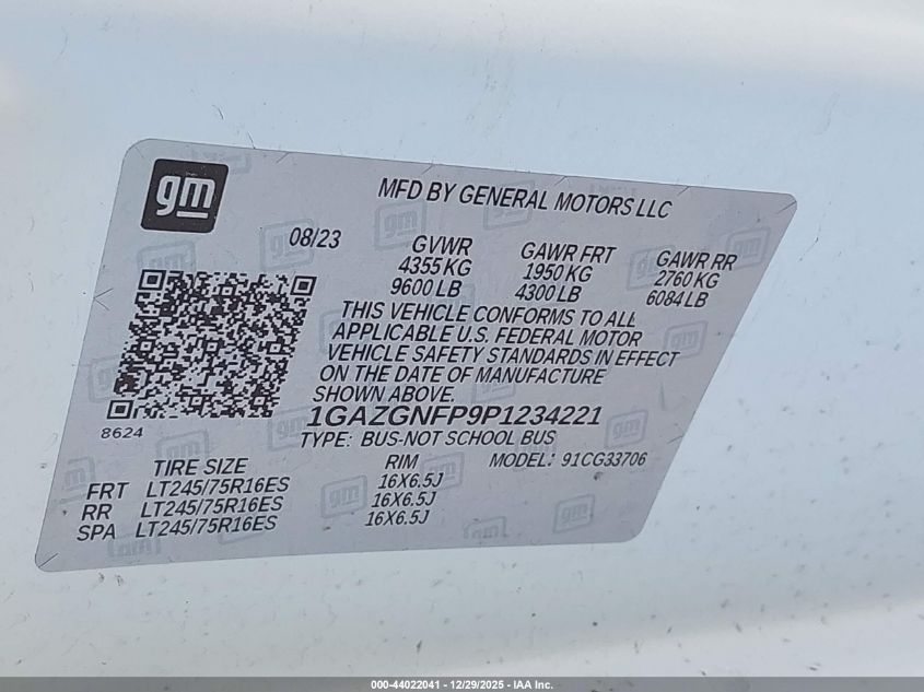 2023 Chevrolet Express 2500 - 1GAZGNFP9P1234221