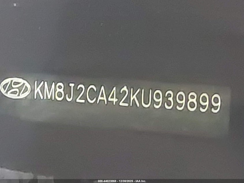 2019 Hyundai Tucson Se VIN: KM8J2CA42KU939899 Lot: 44023868