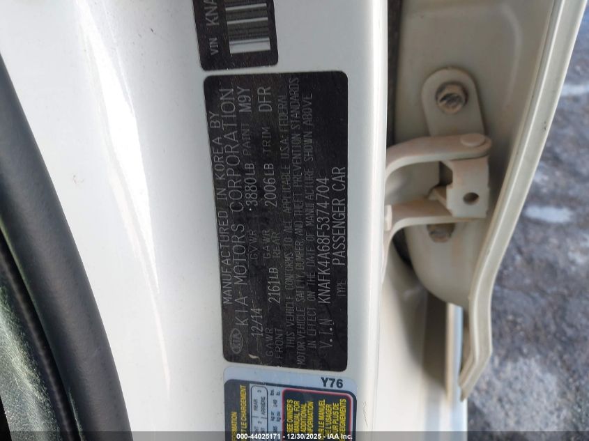 2015 Kia Forte Lx VIN: KNAFK4A68F5374704 Lot: 44025171