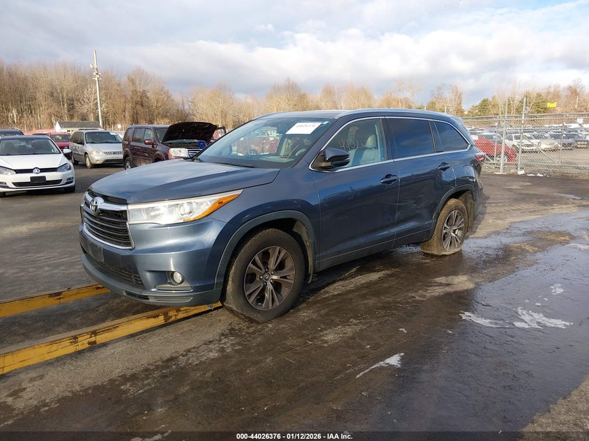 Vin: 5tdjkrfh0gs302136, lot: 44522140, toyota highlander xle v6 20162