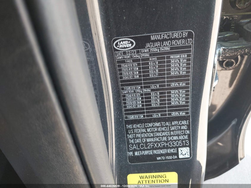 2023 Land Rover Discovery Sport Se R-Dynamic VIN: SALCL2FXXPH330513 Lot: 44026829