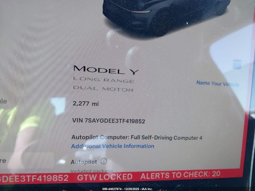 2026 Tesla Model Y - 7SAYGDEE3TF419852