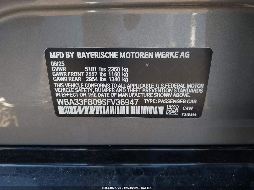 2025 BMW 4 Series - WBA33FB09SFV36947