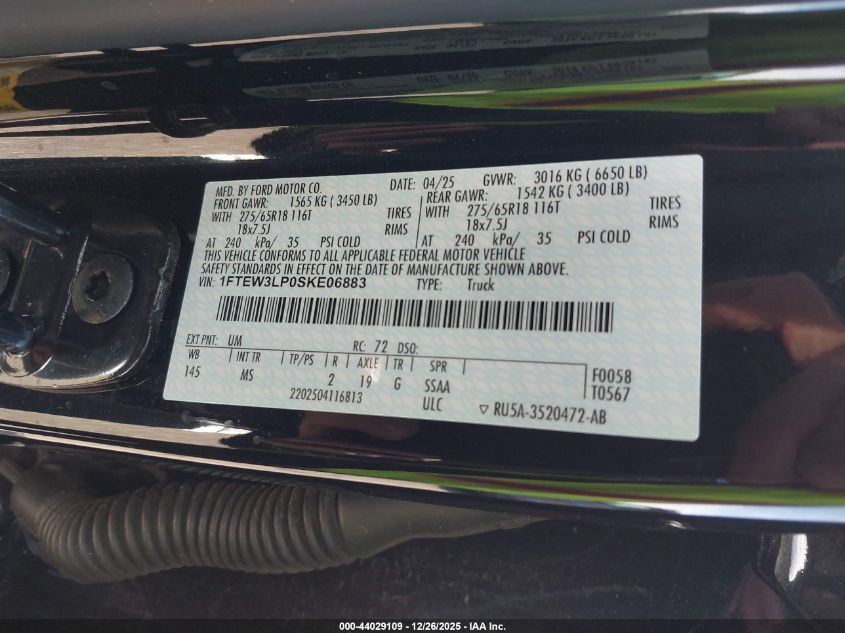 2025 Ford F-150 - 1FTEW3LP0SKE06883