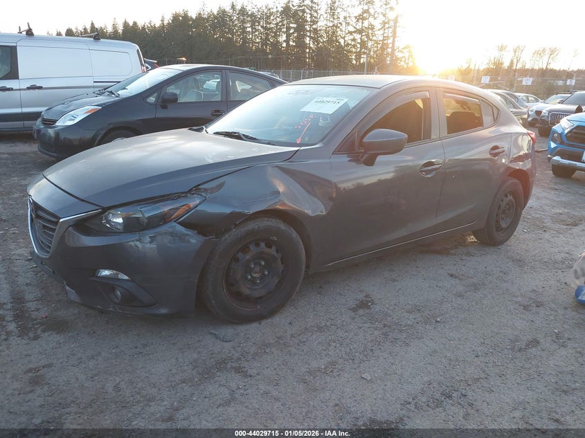 Vin: jm1bm1k71e1162847, lot: 44525484, mazda mazda3 i sport 20142