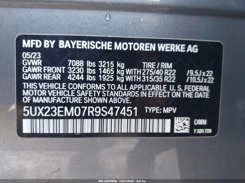 2024 BMW X7 xDrive40I #9