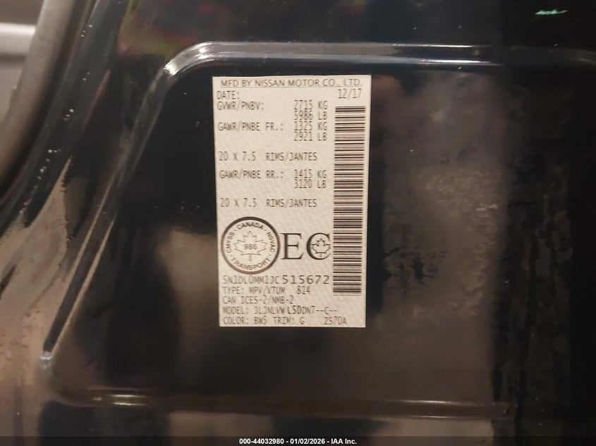 2018 Infiniti Qx60 VIN: 5N1DL0MM1JC515672 Lot: 44032980