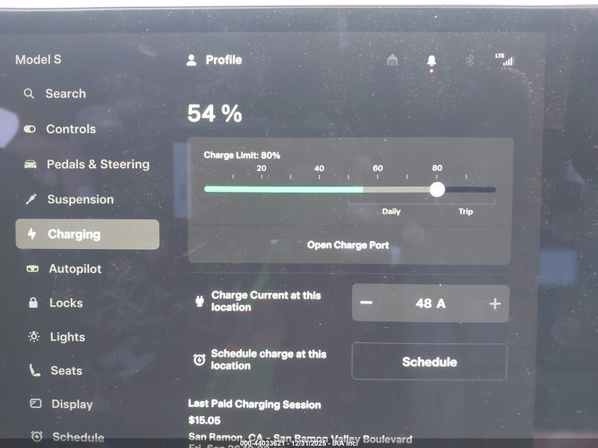 2021 Tesla Model S Plaid Tri Motor All-Wheel Drive VIN: 5YJSA1E64MF431084 Lot: 44033621