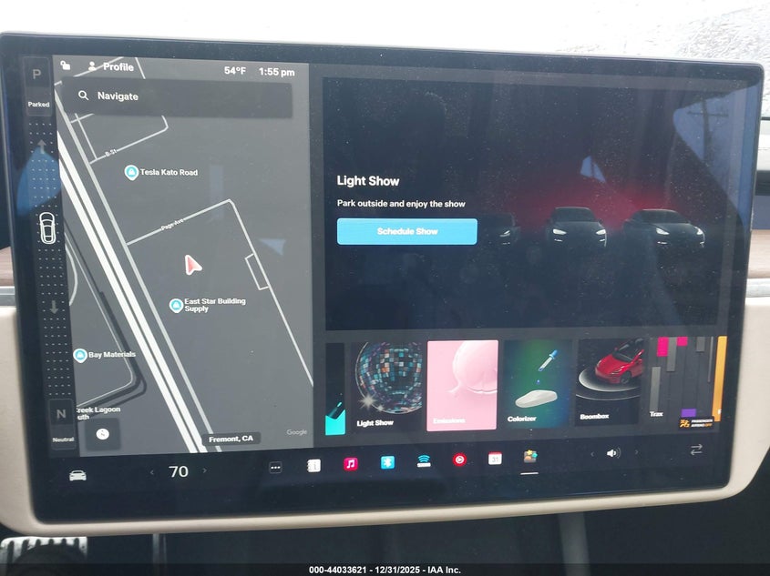 2021 Tesla Model S Plaid Tri Motor All-Wheel Drive VIN: 5YJSA1E64MF431084 Lot: 44033621