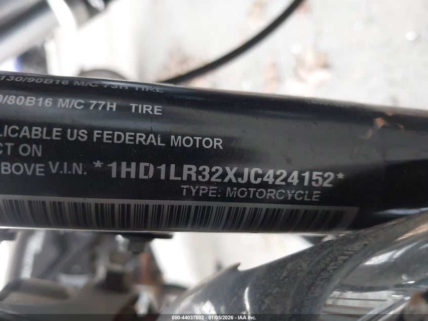 2018 Harley-Davidson Xl1200 Xs VIN: 1HD1LR32XJC424152 Lot: 44037802