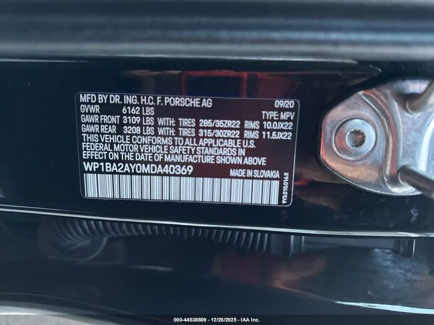 2021 Porsche Cayenne - WP1BA2AY0MDA40369